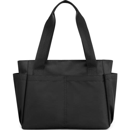 Fitness bag solid color shoulder bag leisure light travel bag durable multi-bag waterproof nylon cloth bag single shoulder bag n