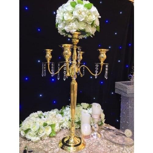 Wedding Candelabra 66cm Tall Gold Table centerpiece flower vase Wedding decoration