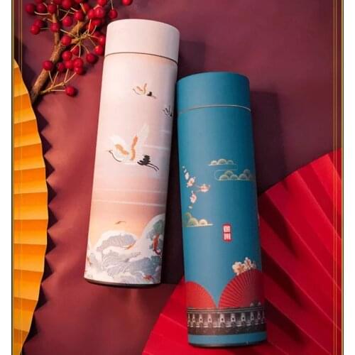 320/450ml Stainless Steel Thermal Cup Chinese Classical Style Vacuum Flask with Filter Coffee Mug Water Bottle Travel Thermos