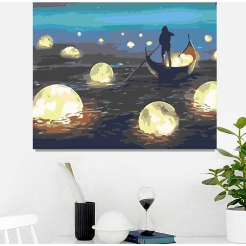 Tetasal DIY Painting by Numbers For Adults Kits Gift Digita Oil Paint Dropshipping On Canvas Beautiful scenery Home Decoration