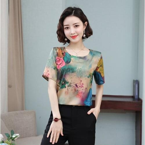 Женские шелковые футболки TingYiLi China At AliExpress