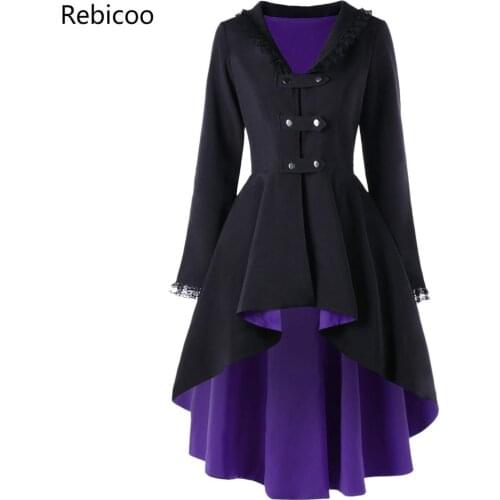 New Trench Winter Coat Women Back Lace Up High Low Womens Outerwear Coats Fashion V-Neck Long Ladies Tops Overcoat