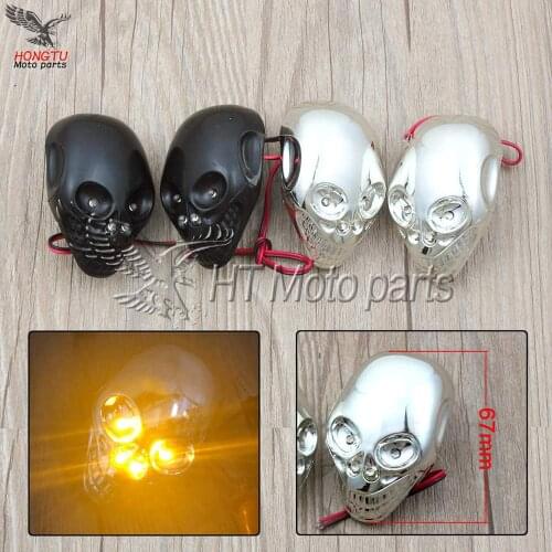 Skull Universal Motorcycle Turn Signals Indicator Light decorate Lamp Lights For Street Racing Scooter ATV cruise All models