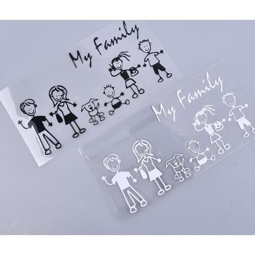 1 Pc 10*20cm Family Car Decal Window Sticker Stick Figure Kid Baby Cat Dog Pet Bumper My Mom