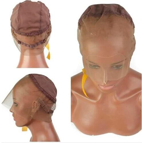 1Pc 13x6 lace Cap Full Lace Wig Cap Base For Making Full Hand Made Wigs With Adjustable Straps Glueless Weaving Cap Customize Ha