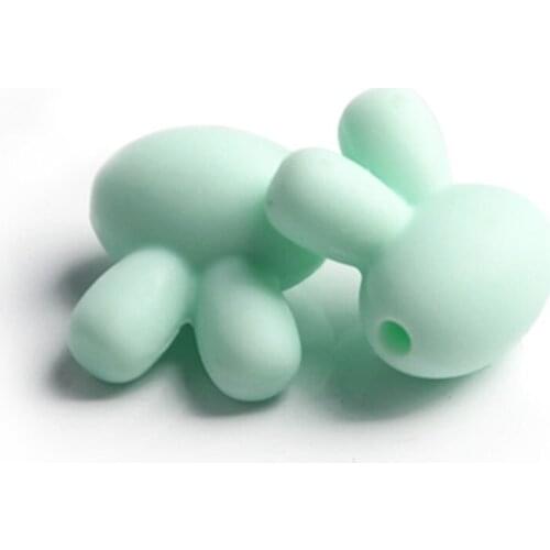 1pc Silicone Beads Bunny Shape Food Grade Teether BPA Free Ecofriendly Beads Bracelet Diy Jewelry Baby Teether