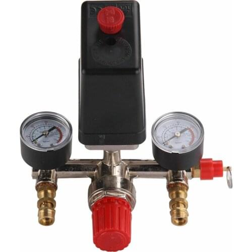 1pc Pressure Meter Regulator Gauges Air Valve Compressor Control Switch 220V Up to 125 psi Accessories Tool