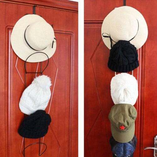 1Pcs 4 Hooks Durable Over Door Straps Hanger Hat Clothes Rack Organizer Adjustable Nice white