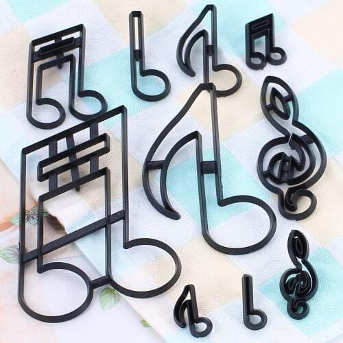 10Pcs/Set Music Notes Cookie Cutter Plastic Sugarcraft Fondant Cutter Mold Cake Decorating Tools Baking Cupcake Mold