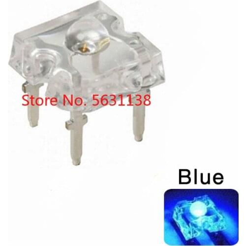 100pcs F3 3mm Piranha Blue LEDS Super Flux 20mA Transparent Ultra Bright Round Head Water Clear Lamp Light Beads power led chip