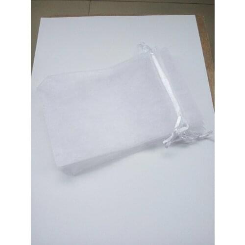 1000pcs 13*18 White gift bags for jewelry/wedding/christmas/birthday Organza Bags with handles Packaging Yarn bag