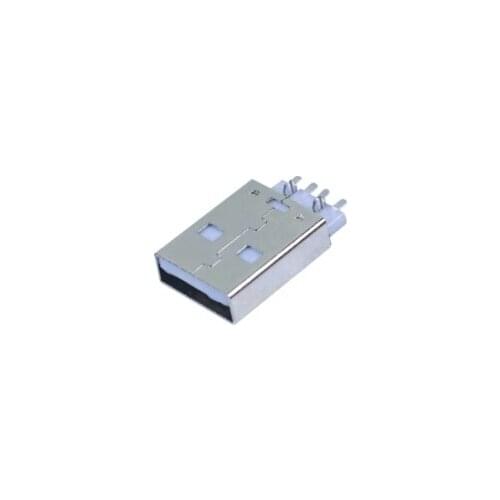 1000pcs USB 2.0 A type male plug right angle SMT PCB mount 2 fork location 4 pin surface mount type white insulator