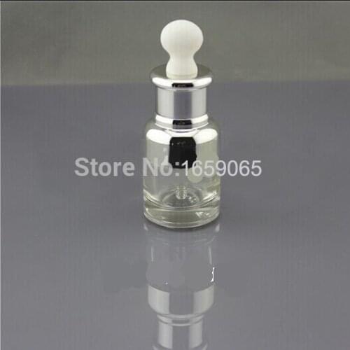 20ml transparent w silver should Essential Oil dropper bottle Dispensing Container Reagent Liquid Pipette Eye Drop Aromatherapy