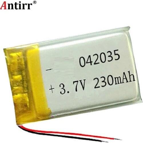3.7V lithium polymer batteries 042035 402035 230 mah MP3 MP4 MP5 small toys free shipping