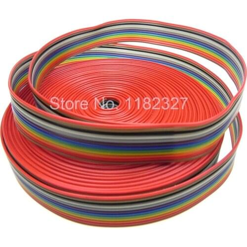 5 meters/lot) Lint kabel 12 WAY Vlakke Kleur Rainbow Ribbon Cable draad Regenboog lint kabel 1.27 MM pitch