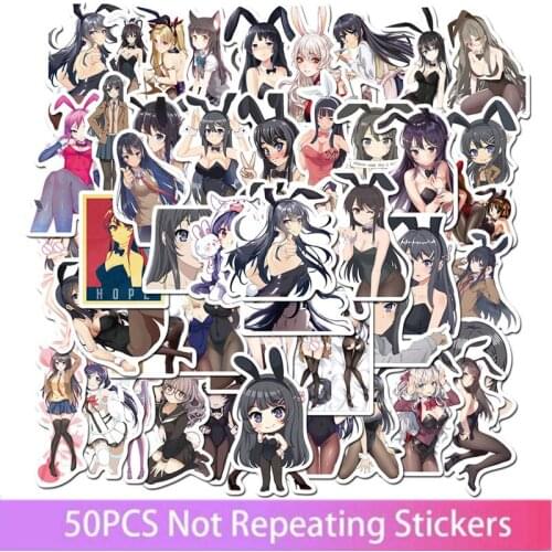 50pcs cartoon images sexy bunny girl graffiti stickers suitcase laptop guitar waterproof stickers