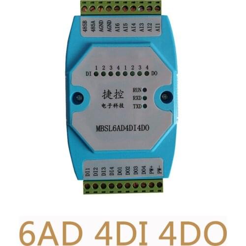 6AD/4DI/4DO Road 0-20mA Analog input 4 Road digital output Module MODBUS communication RS485 data acquisition isolation