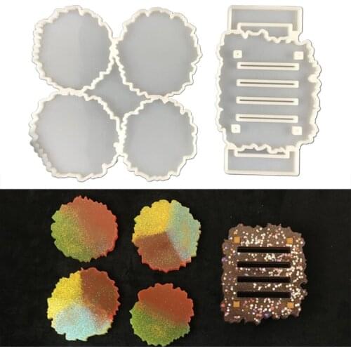 A0NF Silicone Jewelry Tray Epoxy Resin Casting Mold Teapot Mat Tray Mold Irregular Jewelry Making Mold Home Decoration