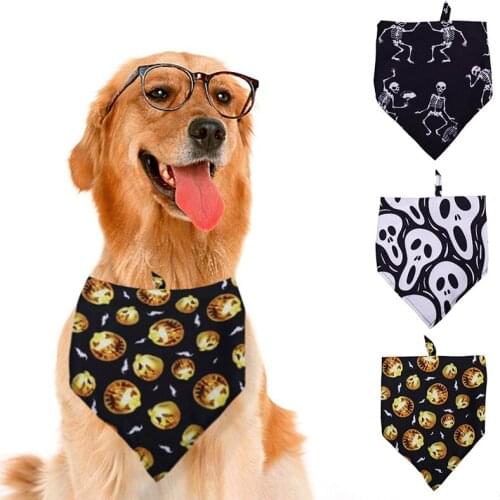 Pet Halloween Accessories Dog Bandana Cotton Scarf Dogs Grooming Supplies Adjustable Triangular Bandage for Dog Cat