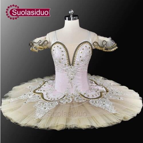 Adult Beige Ballet Tutu Professional Stage Danewear Pink And Beige Classical Ballet Performance Costumes Customized SD0028