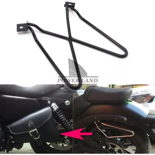 Free Shipping 1set Motorcycle Black Saddle Bag Support Bar Bracket Mount Kit For Harley Sportster 883 XL Dyna