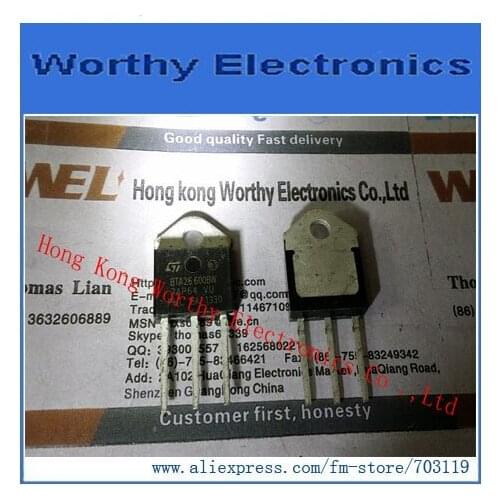 Free shiping 10pcs/lot BTA26-600BWRG BTA26-600BW BTA26 600BW TOP-3 TRIAC ALTERNISTOR 600V 25A