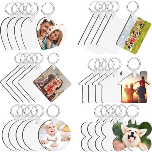 42pcs Set Blank MDF Thermal Transfer Board Sublimation Printing Keyring Keychain For Heat Press Machine Gift Creative LX9D