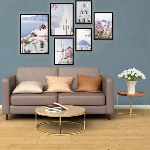 Digital prints Santorini Greek Island | Greece | Flowers |modern wall art| instant download | Greek Architecture | church bells