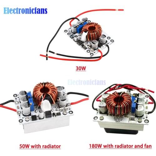 DC 10-70V to 5-58V 8A Step Up Down Regulator Constant Current Automatic Buck-boost Power Module with Radiator Fan 30W 50W 180W