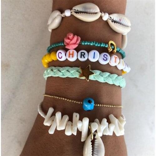 Ethnic Bohemia Multicolor Pearl Beaded Bracelets for Women Big Transparent Heart Party Statement Bracelet Bangles Hand Jewelry