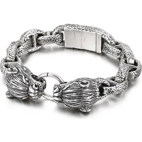 HAOLYNJOY Exquisite Animal Accessories Bracelet 316L Stainless Steel Mens Punk Jewelry New