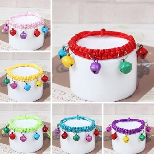 Bells Goods for Animals Accessories Cats Collars Hand Made Things for Cats Products for Pets 6 Colors Kitten Necklace Pet Cat