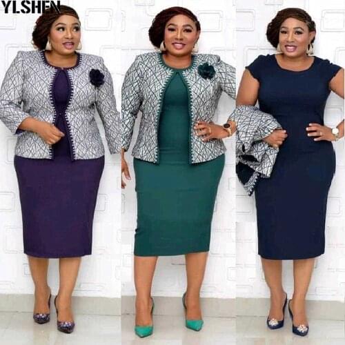 Two Piece Set Africa Mom Clothes African Dashiki Fashion Print Coat Dress Suit Elastic Party African Dresses For Women Outfits