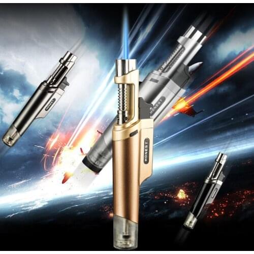 Kitchen Welding Torch Turbo Lighter Outdoor Cigar Pen Spray Gun Lighter Jet Lighter Windproof 1300 C Blue Fire Butane Soldering