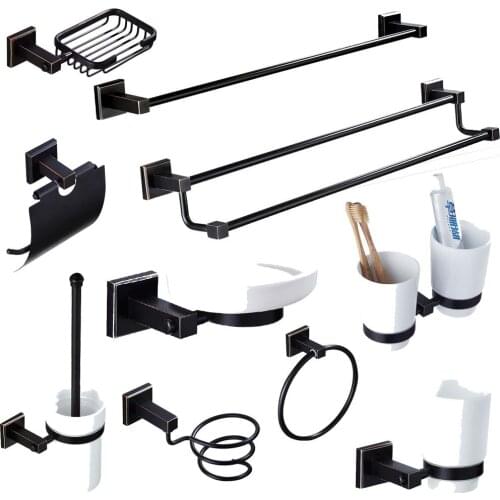 Leyden ORB Copper Bathroom Hardware Sets Towel Bars Hairdryer Rack Soap Dish Toothbrush Holder Toilet Paper Holder Towel Ring