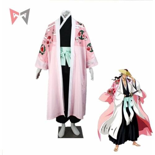 MMGG Bleach cosplay Kyoraku Shunsui Cosplay costume Custom Made Unique Printing Robe Outfit Kimono