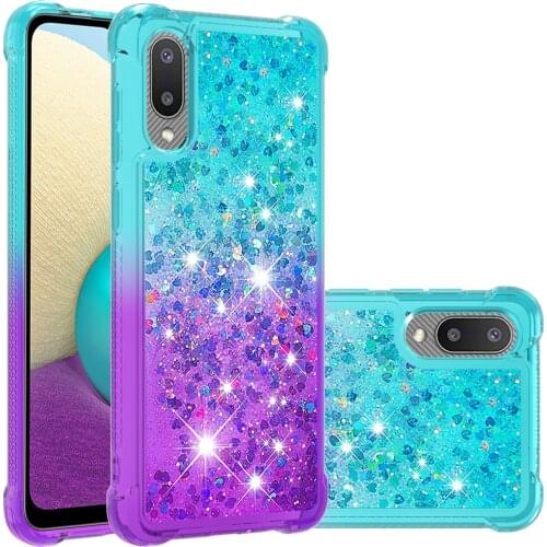 Gradient Soft TPU Glitter Sequin Liquid Quicksand Case For Samsung Galaxy A02 / M02 Cushion Reinforced Corners Cover