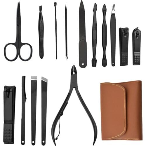 16Pcs High Quality Nail Clipper Set Stainless Steel Nail Clipper Travel Portable Manicure Nail Care Tool Set