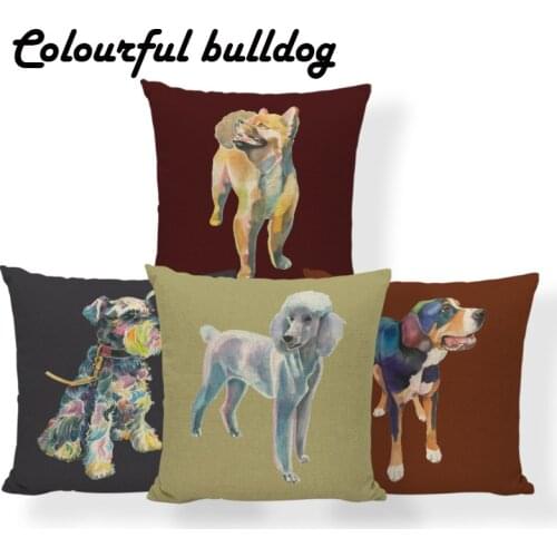 Animal Dog Doberman Cushions Pug Schnauzer Greyhound Pillows Yellow Zaka Wedding Dog Lovers Gifts Throw Pillow Cases Large Linen