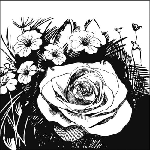 13x13cm Botany Clear Stamps Transparent Seal Silicone Seal TPR Christmas Wedding Roller Stamps DIY Scrapbook Album Card