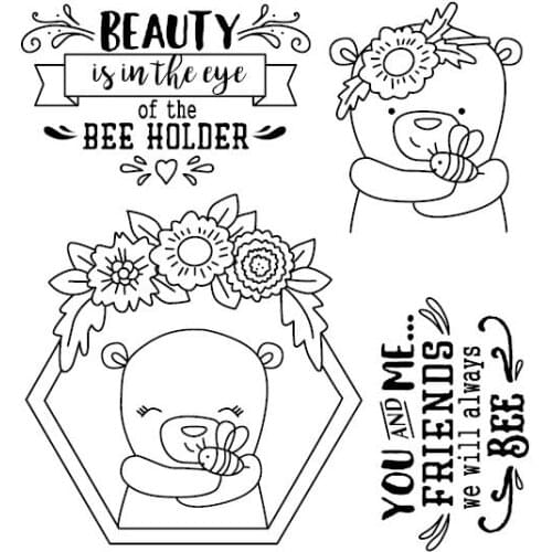 Bear Clear Stamp Or stamp for DIY Scrapbooking/Card Making/Kids Fun Decoration Supplies A042