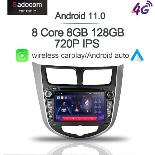 PX6 HD Android 10.0 64G 4G RAM Car DVD multimedia Player RDS autoradio GPS car radio For HYUNDAI Verna Accent Solaris 2011-2015