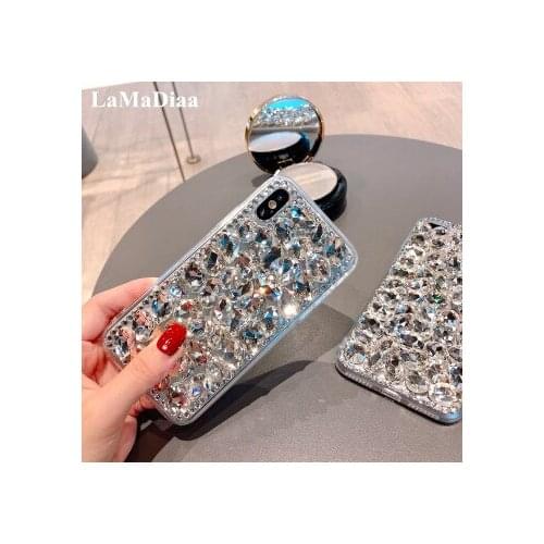 For Huawei P40 P10 P20 P30 PLUS LiTE Mate10 20 Pro Lite Luxury Glitter Back Cover Crystal Bling Diamond Rhinestone Phone Cases