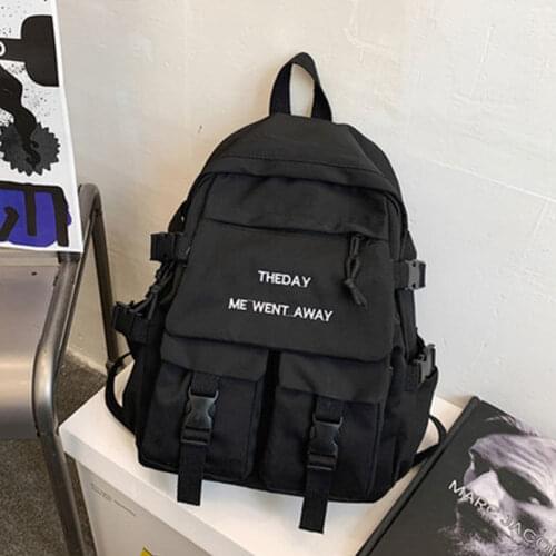 Teenage Backpack for Girls Nylon Multifunctional Large Capacity School Bags Women BackPacks Cute Badge Pendant