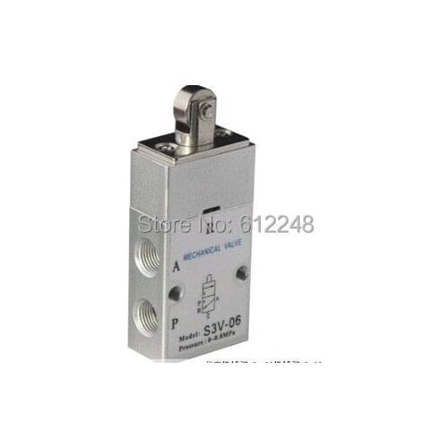 S3V-M5 S3V-06 S3V-08 Two Position Three Port Roller Mechanical Pneumatic Valve PT 1/4"