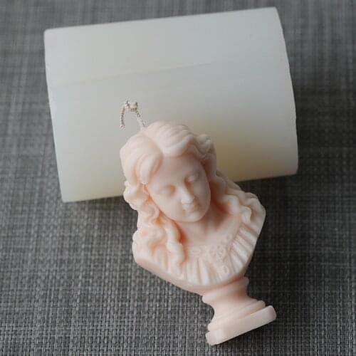 DIY Candle Making Supplies Girl Bust Candle Mold Handmade Silicone Plaster Mold Caly Mold Resin Mold Cake Decoration Accessories