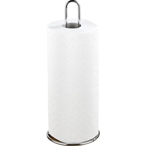 SHGO HOT-Kitchen roll holder, metal, 12 x 32 x 12 cm, silver glossy