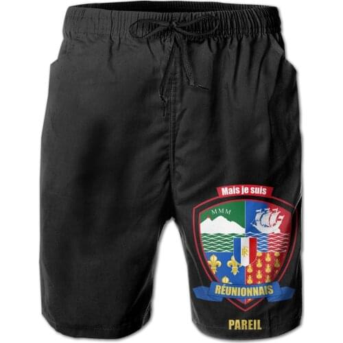 Summer Men Beach Shorts Breathable Quick Dry Humor Graphic R248 Casual I Am Not Perfect But I Am Reunionese Writin Pants