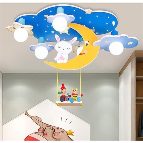 Nordic Cartoon Moon Cloud Ceiling Light Children Bedroom Decoration Lighting Study Kindergarten Girl Princess Room Ceiling Lamps