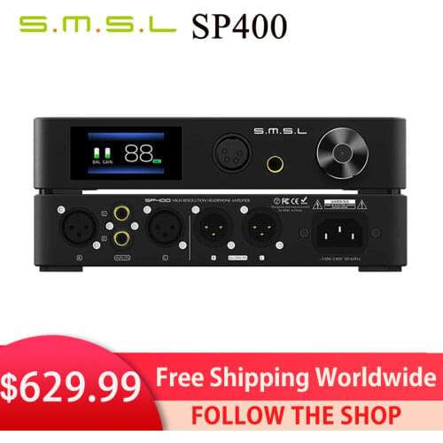 SMSL SP400 Full Balanced THX AAA 888 6.5mm SE Out XLR RCA Headphone Amplifier